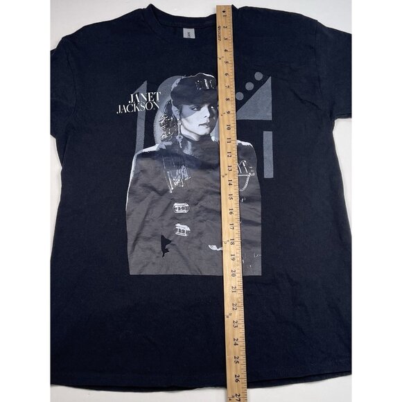 Retro Repro Adult MEDIUM Janet Jackson Rhythm Nation 1990 Tour T-SHIRT Black EUC - Picture 6 of 9